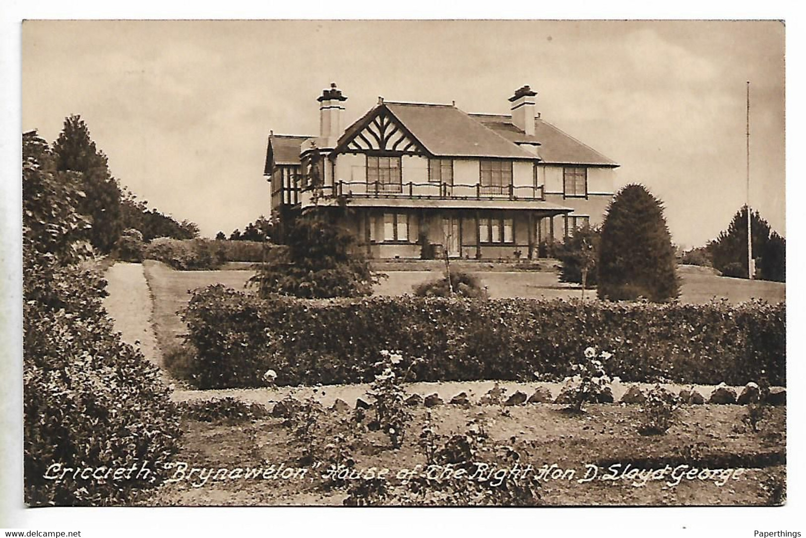 Postcard, Criccieth, Brynawelon, House Of Prime Minister, David Lloyd George. - Cardiganshire