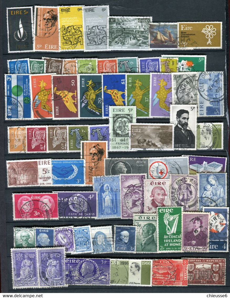 Iralnde Lot Plusieurs 100 Centaines De Timbres Oblitérés - Collections, Lots & Series