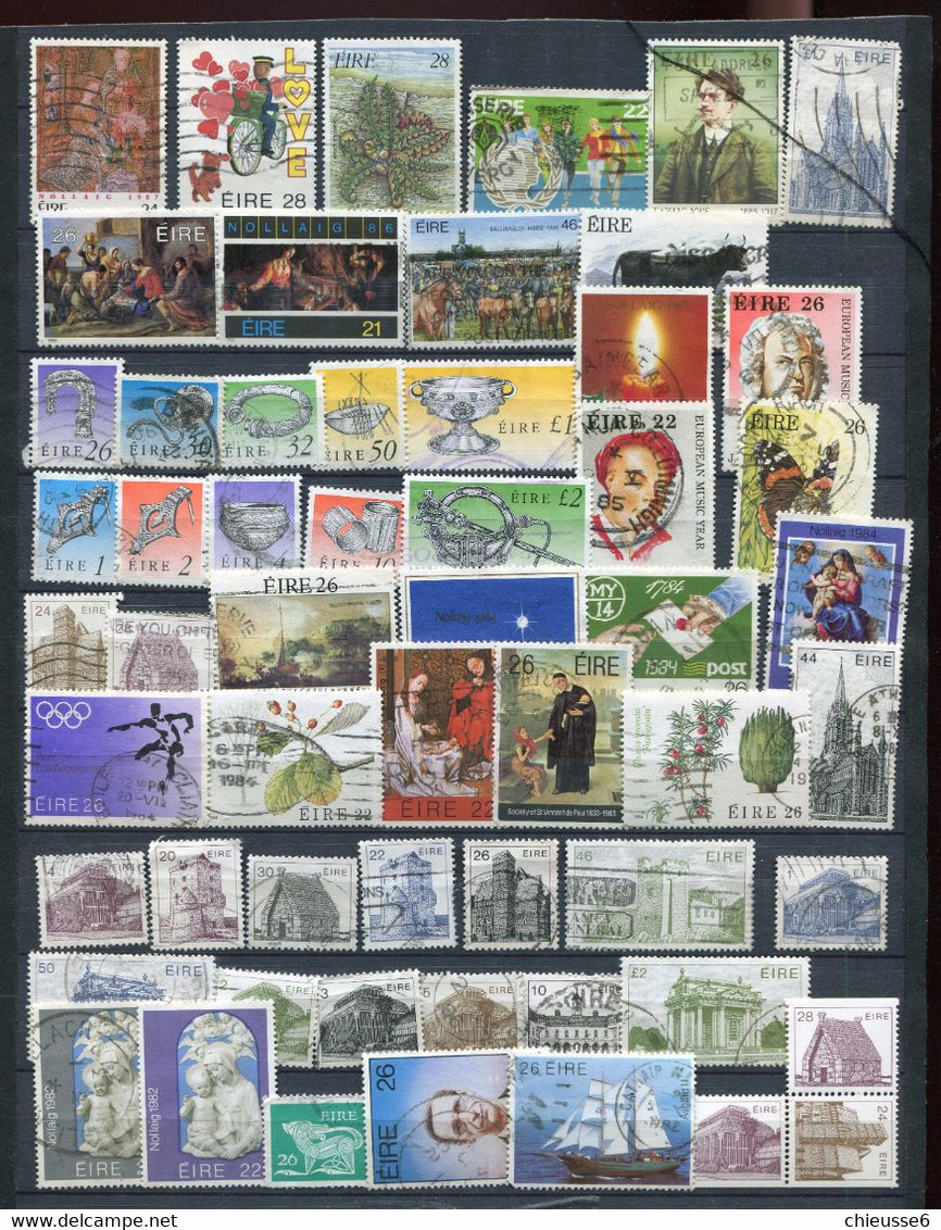 Iralnde Lot Plusieurs 100 Centaines De Timbres Oblitérés - Collections, Lots & Series