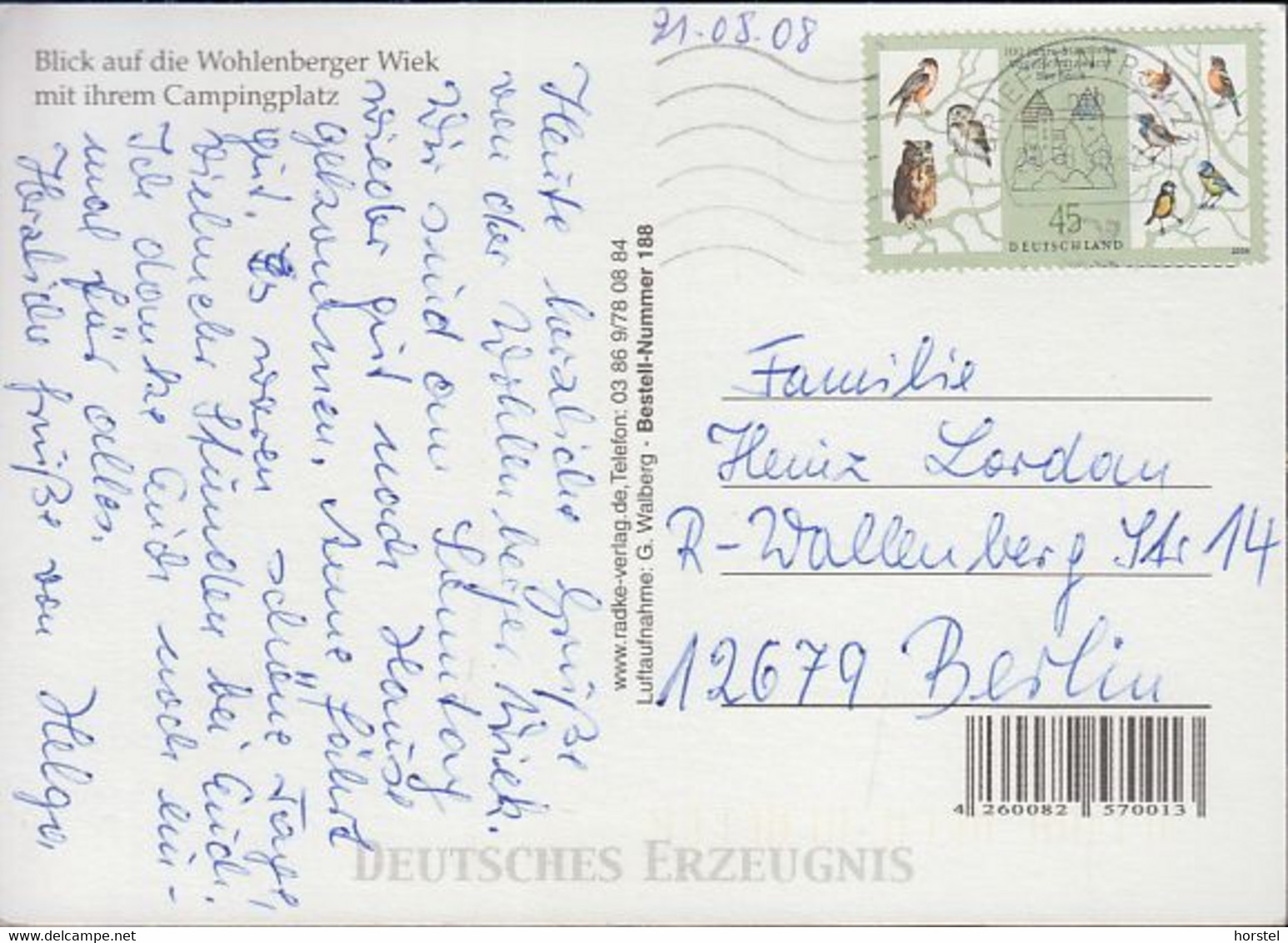 D-23948 Wohlenberg - Wohlenberger Wiek - Campingplatz - Luftaufnahme - Aerial View - Nice Stamp - Grevesmuehlen