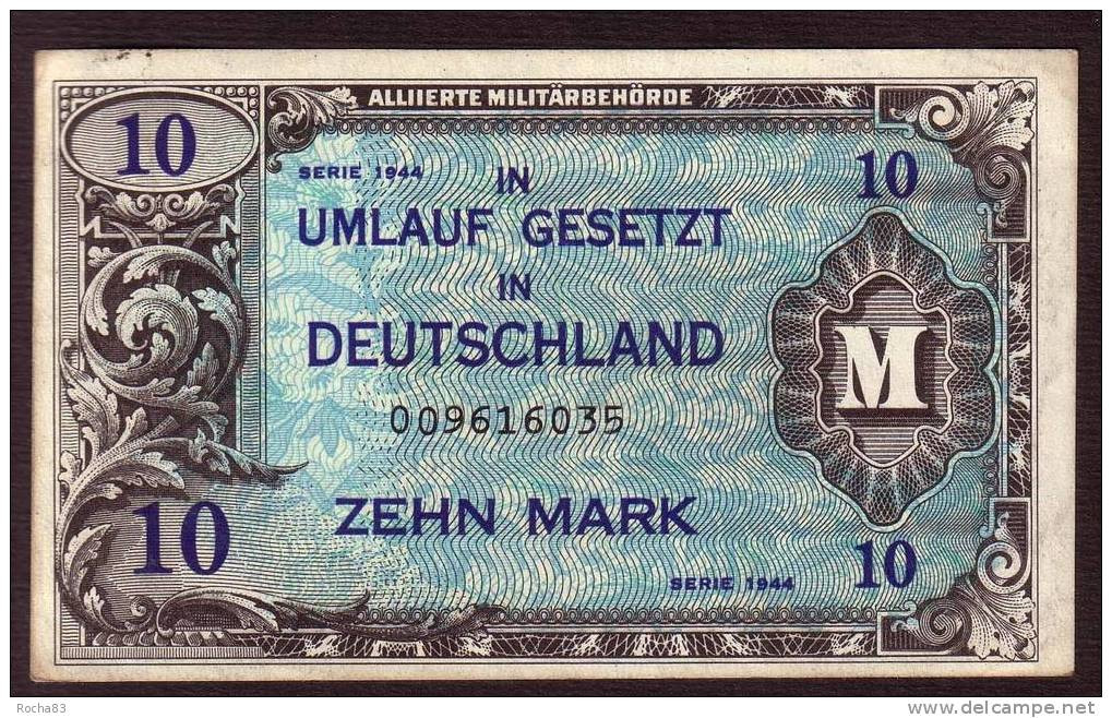 BILLET ALLEMAGNE - OCCUPATION  USA - 1944 - 10 Mark - Pick 194a - 10 Mark