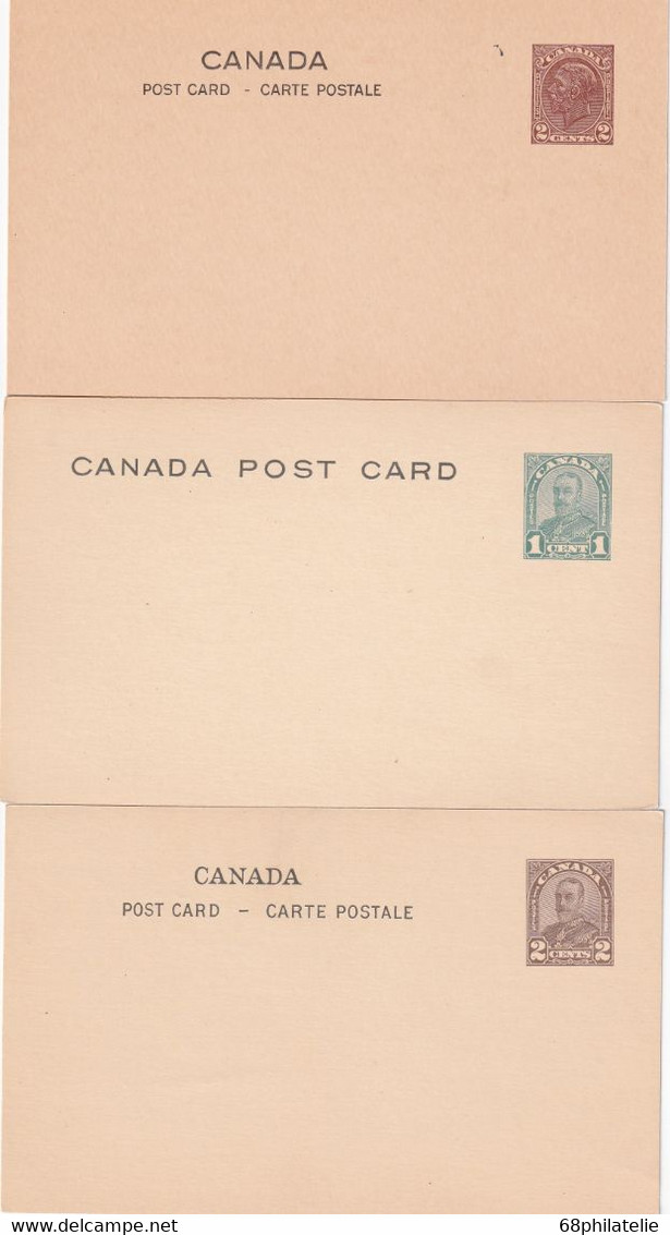 CANADA  ENTIER POSTAL/GANZSACHE/POSTAL STATIONARY  LOT DE 3CARTES - 1903-1954 Könige