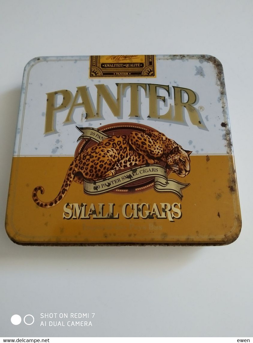 Ancienne Boîte Métallique Cigares Panter. Small Cigars. - Scatole