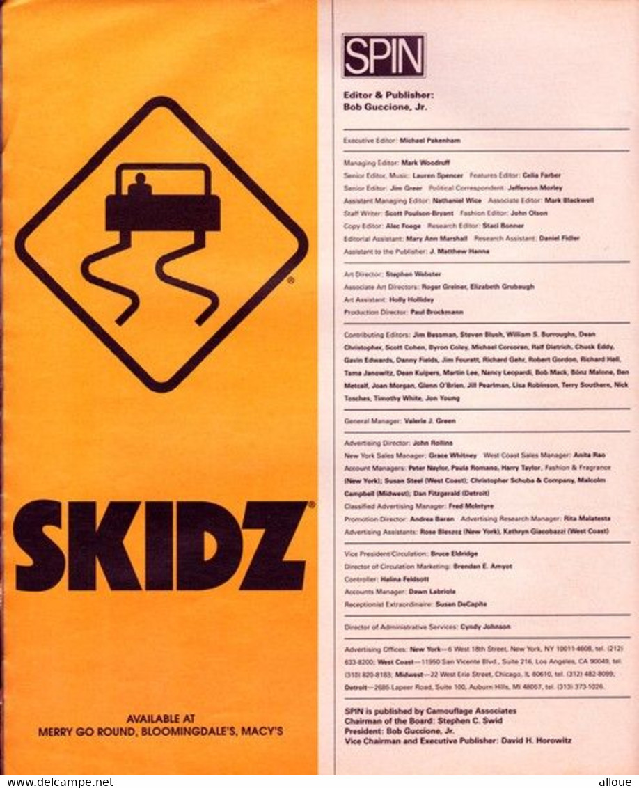 SPIN 12/1991 - U2 - PERRY FARRELL- REM-METTALLICA-WAYNE'S WORLD-BLACK CROWES-SMASHING PUMKINS ETC. - Culture