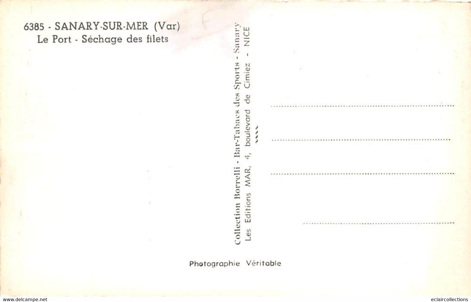 Sanary Sur Mer       83        Le  Port   Séchage Des Filets    Année 1960   N° 6385      (voir Scan) - Sanary-sur-Mer