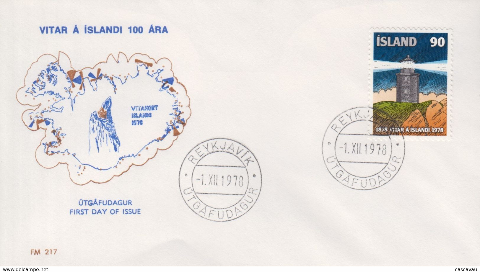 Enveloppe  FDC  1er Jour    ISLANDE    Service  Des   Phares    1978 - FDC