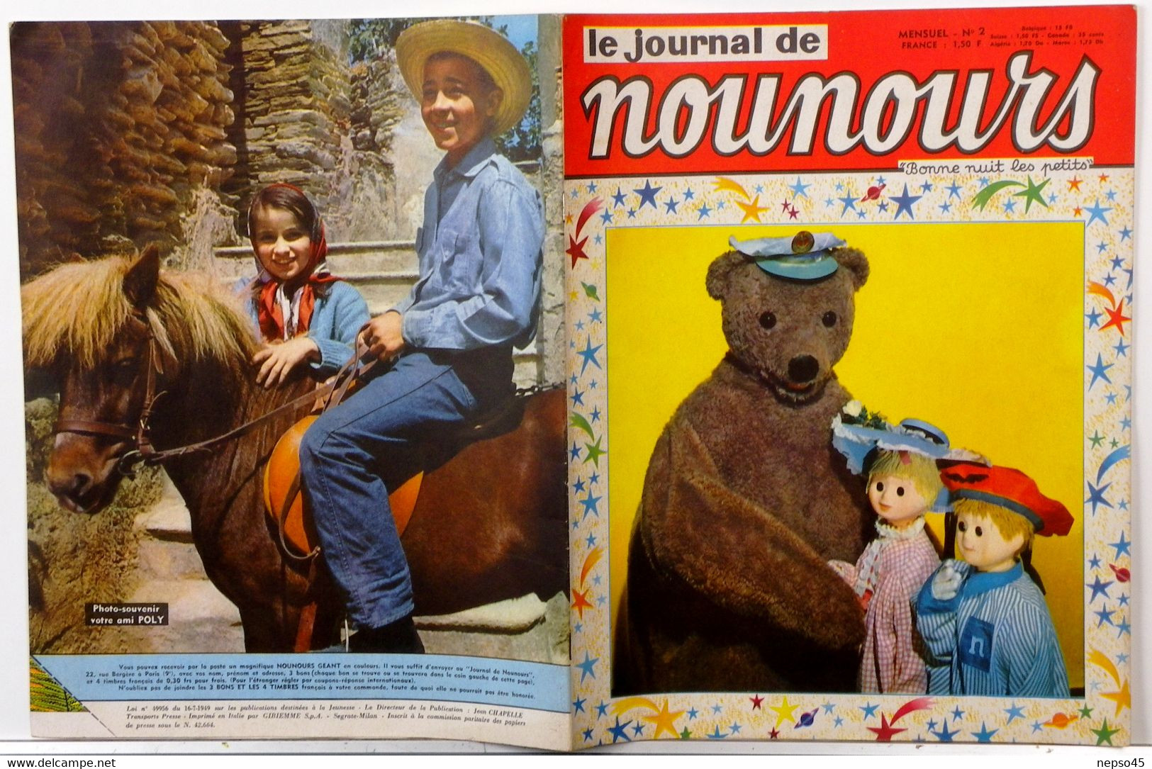 le journal de nounours.bonne nuit les petits.numéro 2 avril 1965.