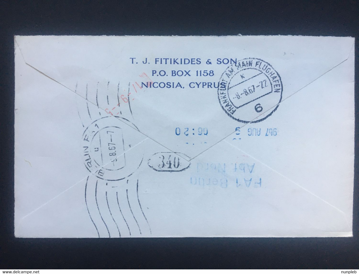 CYPRUS 1967 Air Mail Express Cover To Berlin - Frankfurt Flughafen Postmark To Rear - Brieven En Documenten