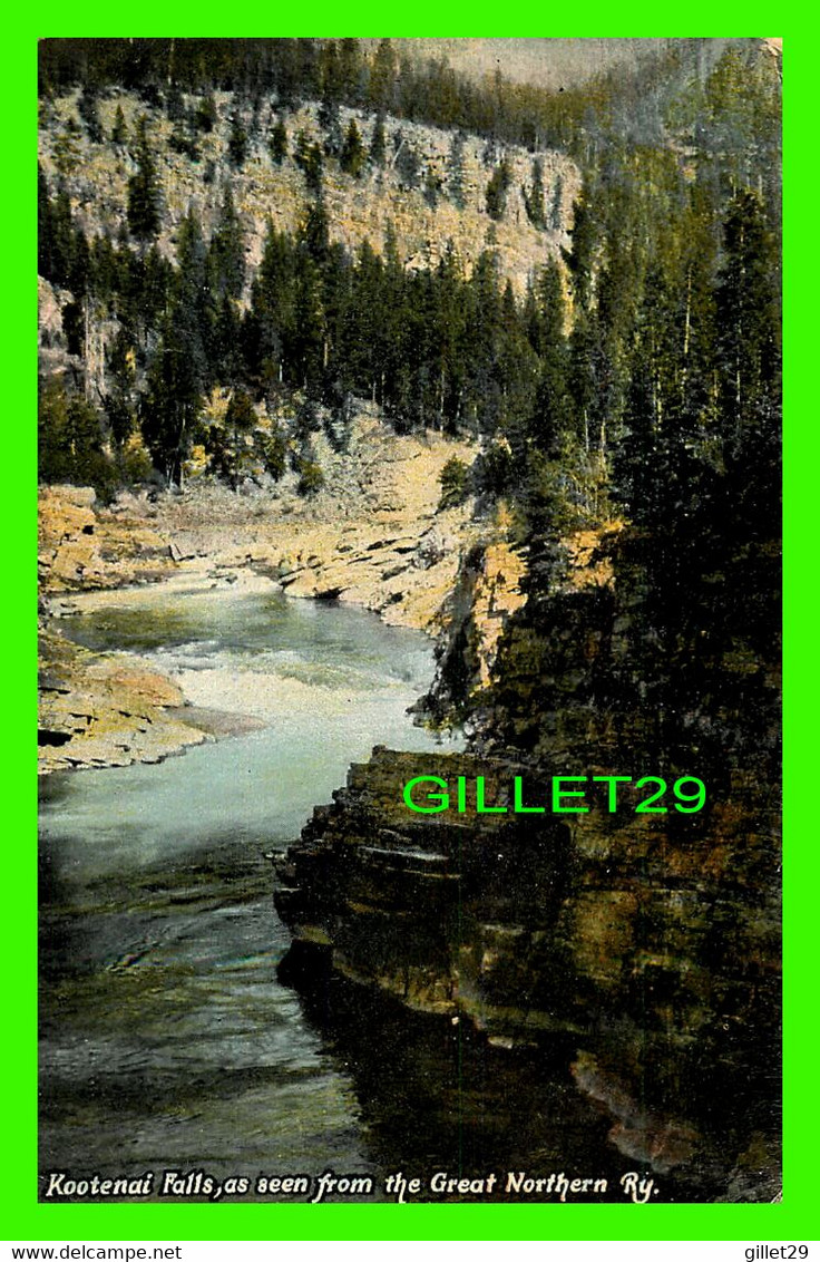 NELSON, CB - KOOTENAI FALLS, AS SEEN FROM THE GREAT NORTHERN RY -  PUB. BY TRATTNER POST CARD CO - - Nelson