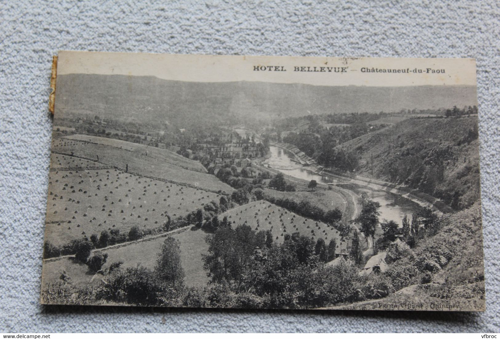 Cpa 1923, Chateauneuf Du Faou, Hôtel Bellevue, Finistère 29 - Châteauneuf-du-Faou