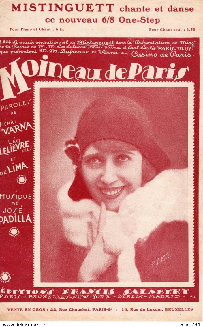 MISTINGUETT - MOINEAU DE PARIS - REVUE PARIS MISS CASINO DE PARIS - 1929 - ETAT EXCEPTIONNEL - - Compositori Di Commedie Musicali