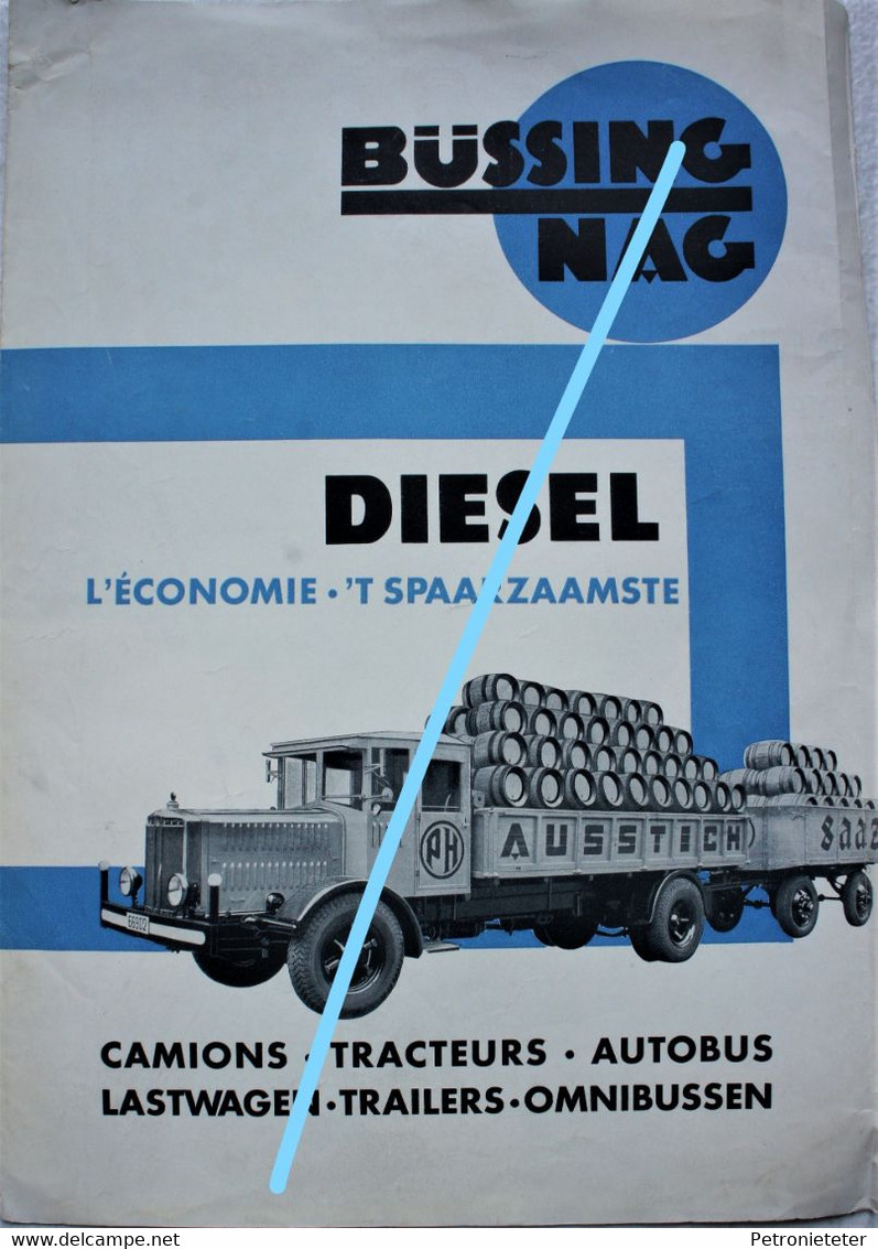Catalogue Dépliant Büssing Nag  Voiture Car Auto Automobile Oldtimer Truck Camion Brasserie Agence Bruxelles - Other & Unclassified