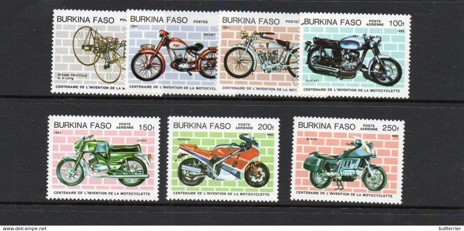 BURKINP FASO - 1985- MOTOR CYLES SET OF 7 MINT NEVER HINGED   SG CAT £11 + - Burkina Faso (1984-...)