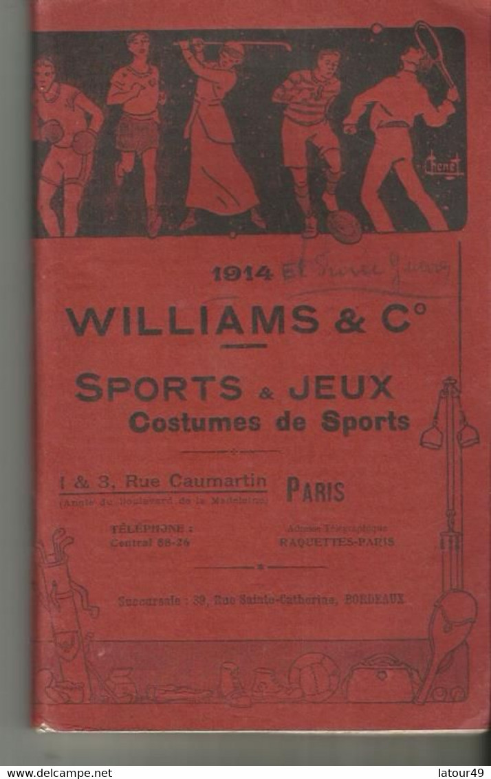 Catalogue Williams Et Cie Sport Jeux  Costumes Sports 1914 144 Pages - 1900-1949