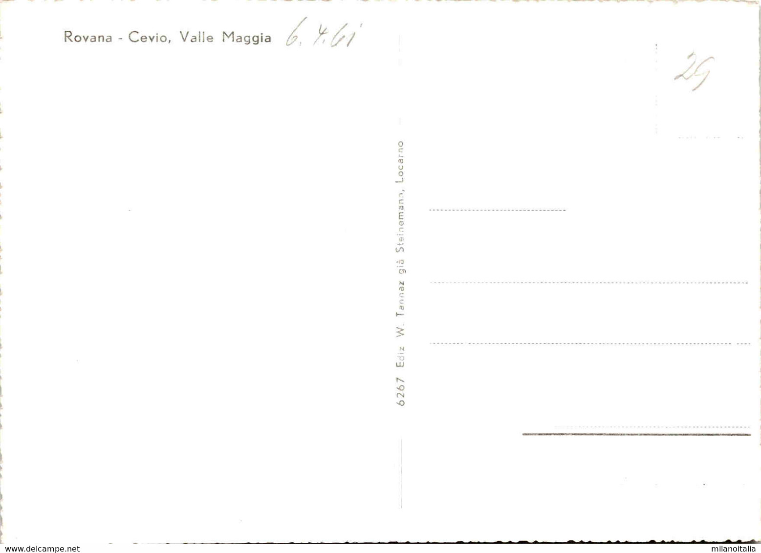 Cevio - La Rovana * 6. 4. 1961 - Cevio