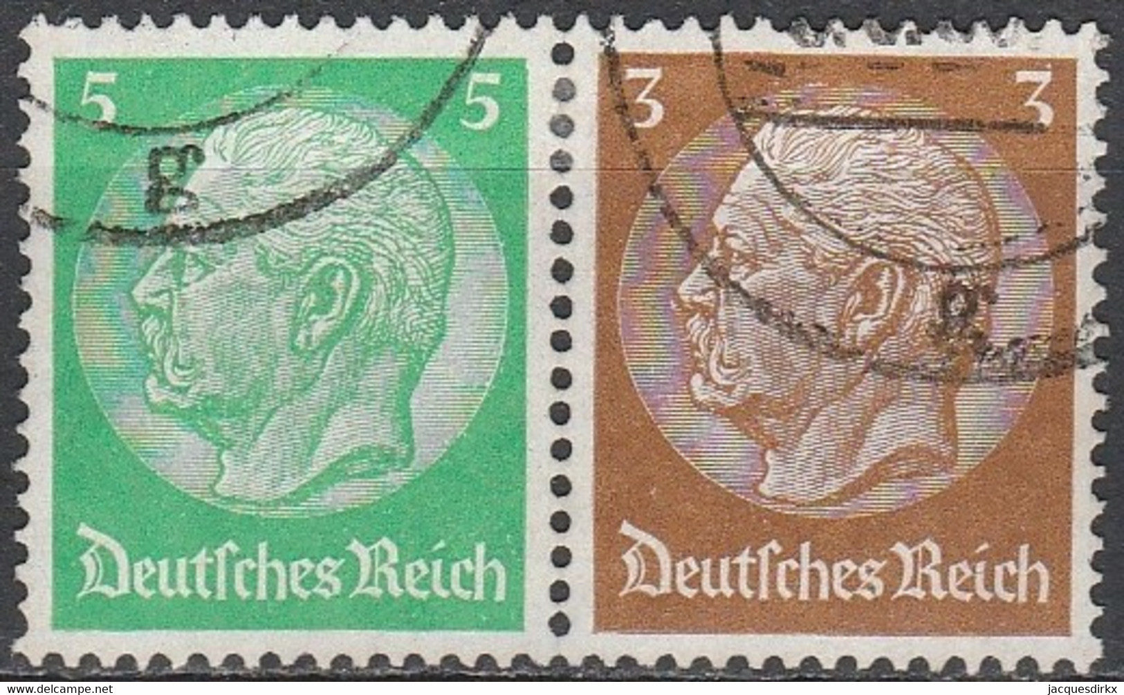 Deutsches Reich   .    Michel     .   W 60       .    O       .   Gebraucht     .    /    .   Cancelled - Zusammendrucke