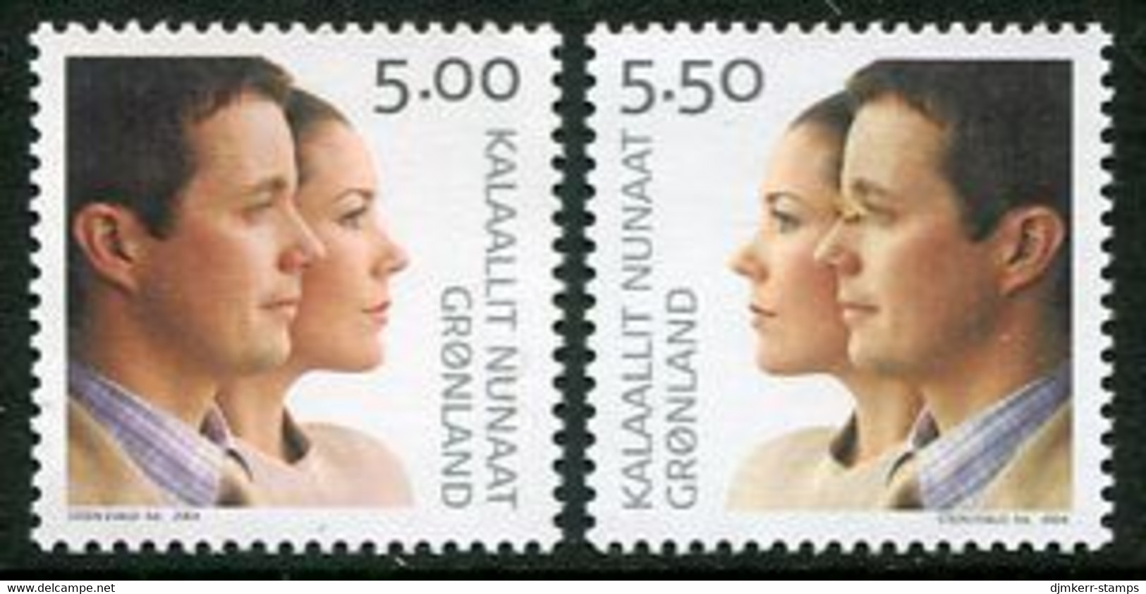GREENLAND 2004 Wedding Of Crown Prince MNH / **.  Michel 416-17 - Unused Stamps