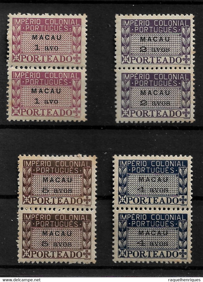 PORTUGAL MACAU - PORTEADO 1947 IMPERIO COLONIAL PORTUGUÊS - 4 PAIRS (STB8#55) - Postage Due