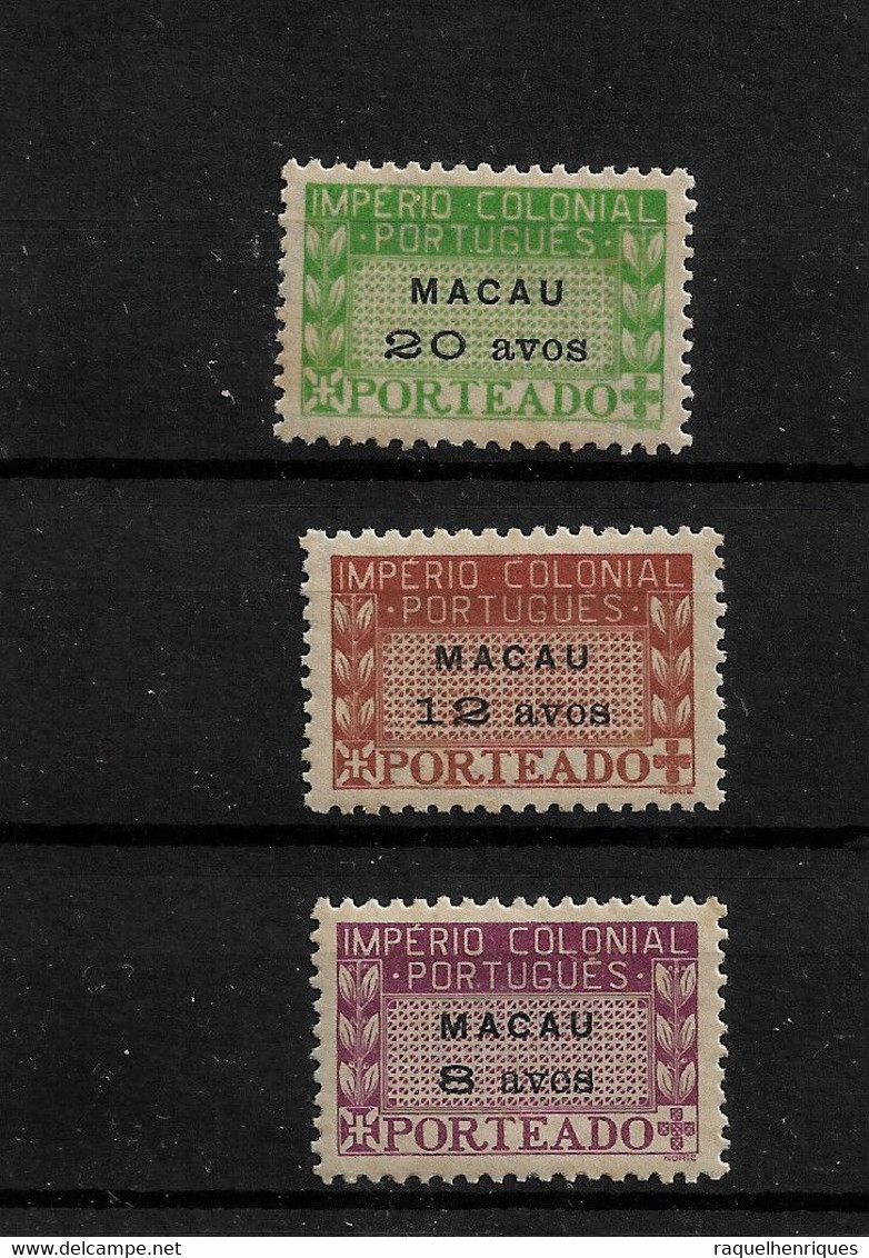 PORTUGAL MACAU - PORTEADO 1947 IMPERIO COLONIAL PORTUGUÊS - 3 VALUES (STB8#56) - Postage Due