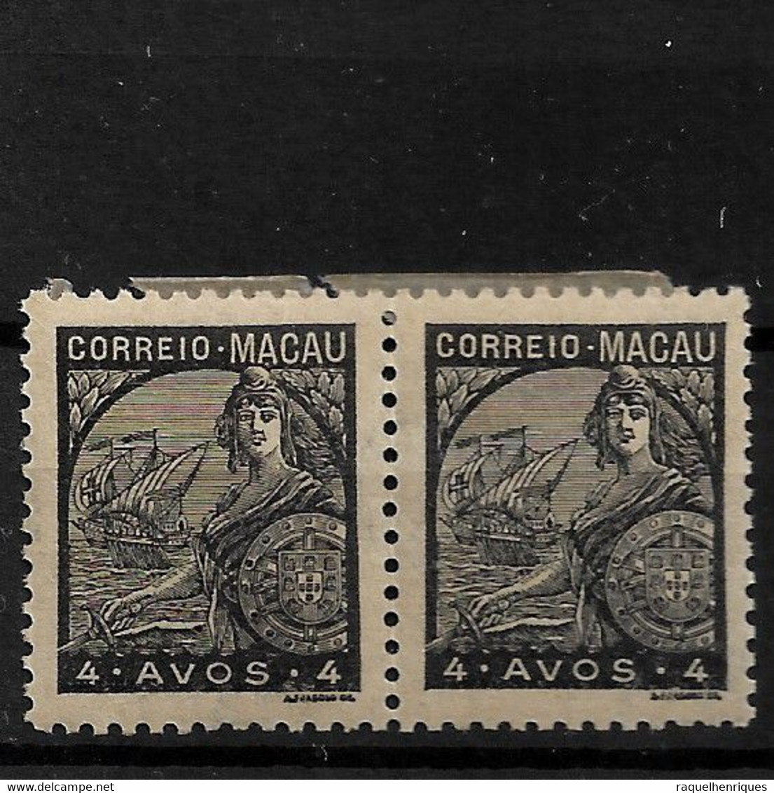 PORTUGAL MACAU - 1934 Portugal And Vasco Da Gama's Flagship " San Gabriel" - PAIR 4 AVOS (STB8#71) - Ungebraucht