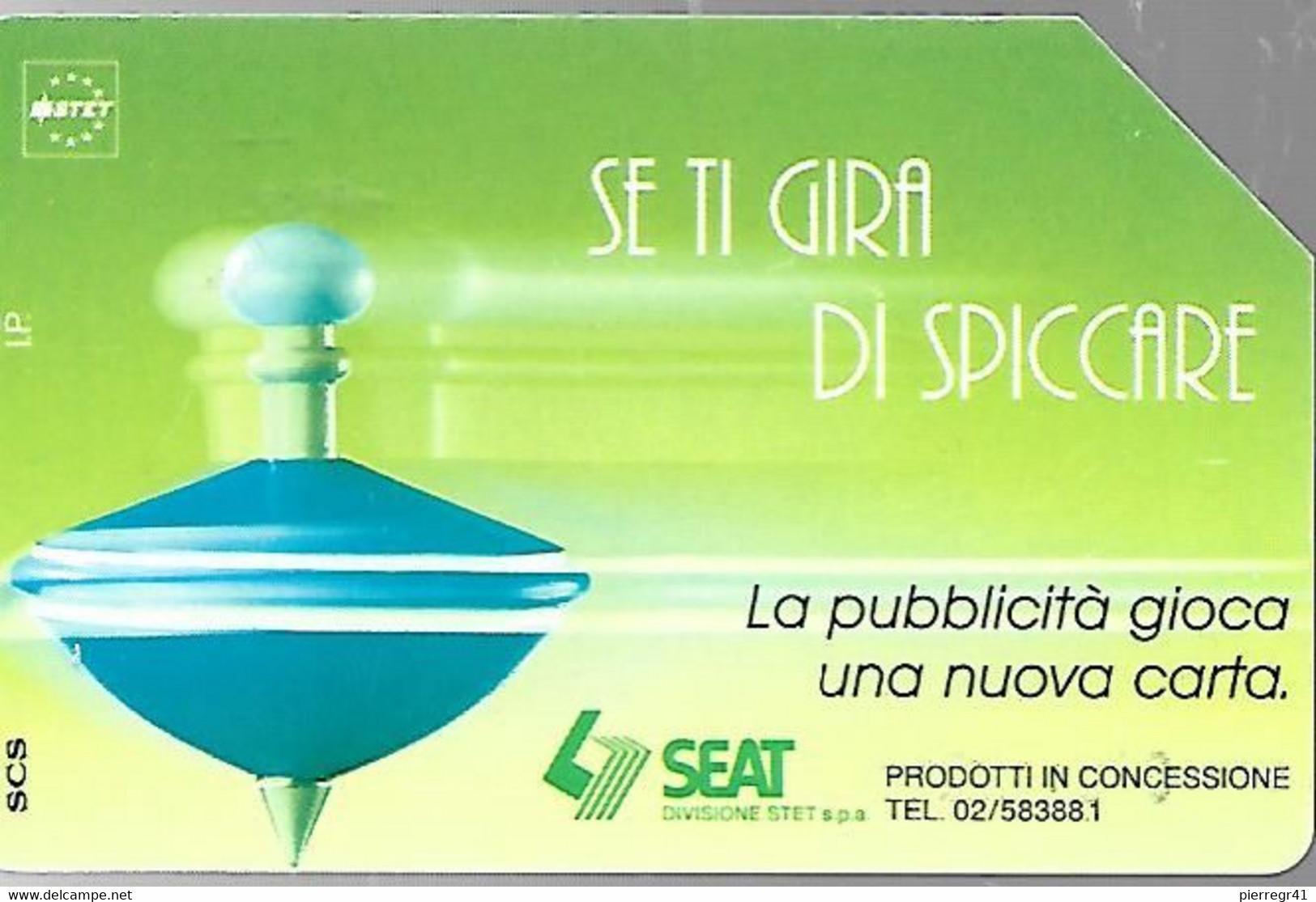 CARTE -ITALIE-Serie Pubblishe Figurate-Trottole-331-Catalogue Golden-5000L/30/06/96-Spiccare Verde -Utilisé-TBE-RARE - Publiques Précurseurs