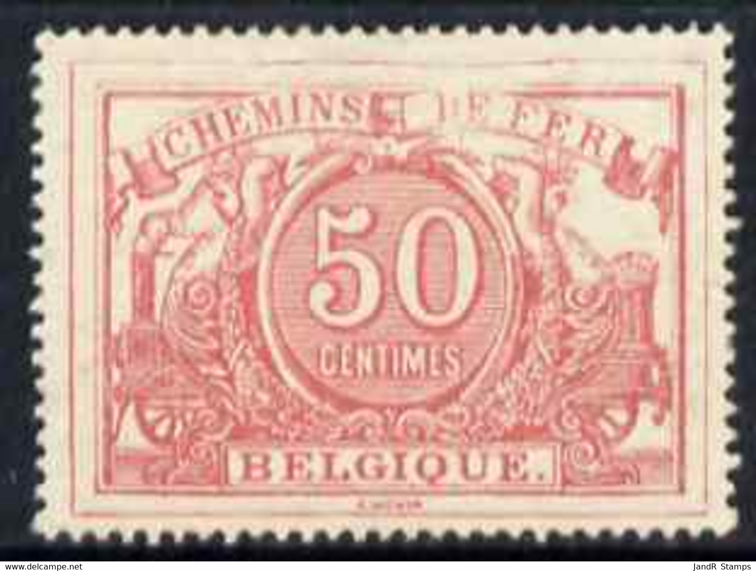 Belgium 1882 Railway Parcels 50c Rose Fresh Mounted Mint Well Centred SG P78 - Neufs