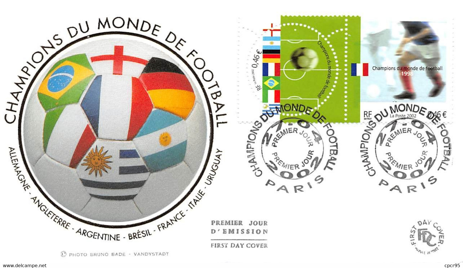 FRANCE.FDC.AM11765.27/04/2002.Cachet Paris.Champions Du Monde De Football - 2000-2009