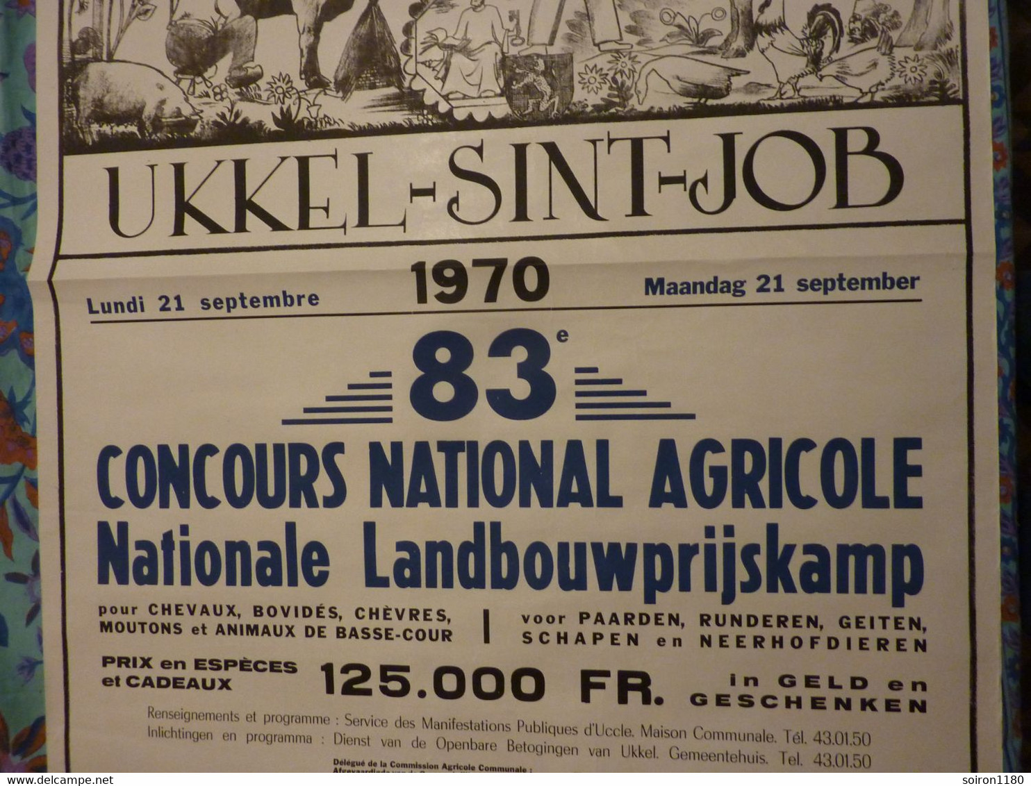 Uccle Affiche Saint Job Uccle 1970 Belgique Concour Agricole Très Grande 1180 - Other & Unclassified