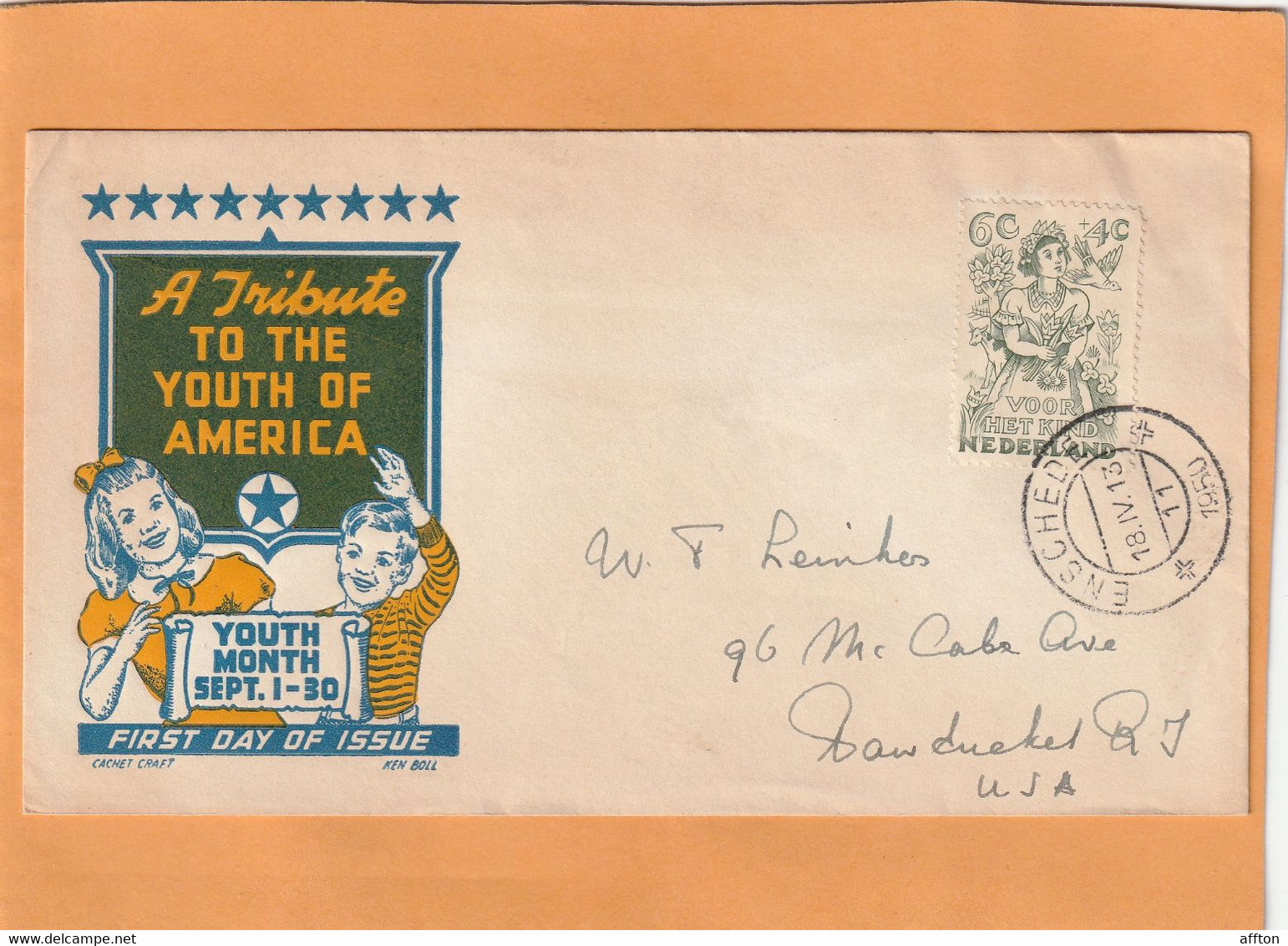 Netherlands 1950 Cover Mailed To USA Nice Usage - Otros & Sin Clasificación