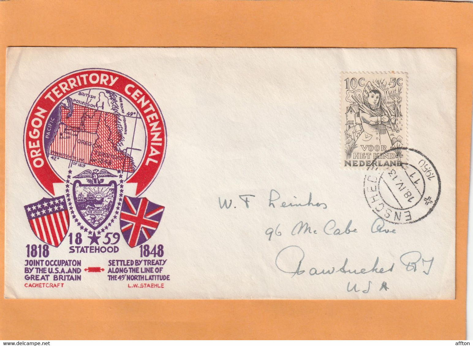 Netherlands 1950 Cover Mailed To USA Nice Usage - Otros & Sin Clasificación