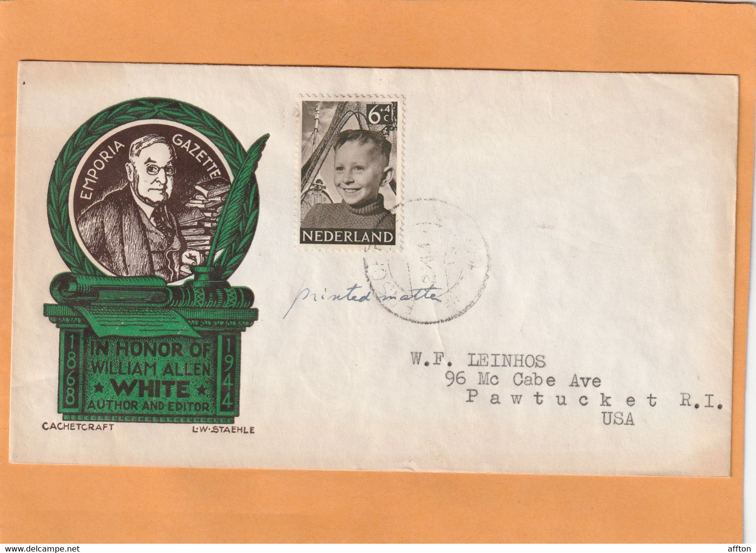 Netherlands 1949 Cover Mailed To USA Nice Usage - Autres & Non Classés