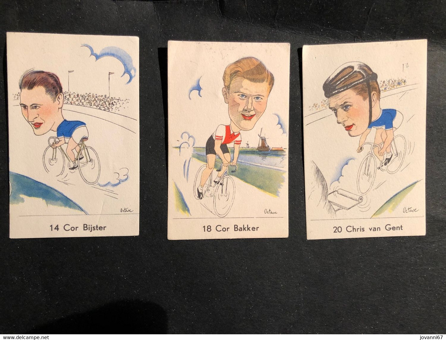 3 Cards / Chromos - Bene Publicita - 1950s - Cyclists - Cyclisme - Ciclismo -wielrennen - Cycling