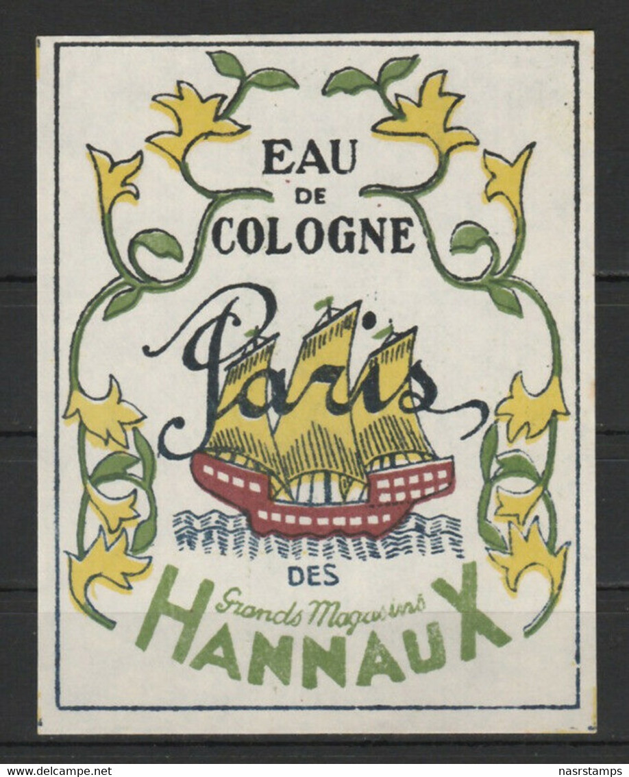 Egypt - RARE - Vintage Label - ( HANNAUX - Eau De Cologne - Paris ) - Etiquettes