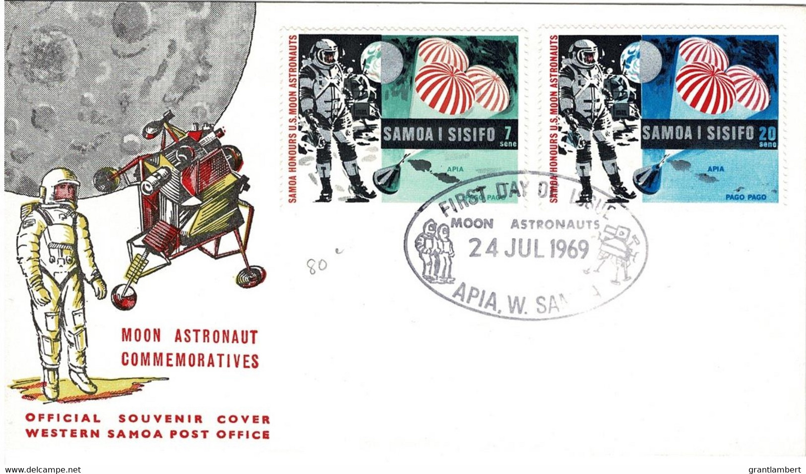 Samoa 1969 First Man On The Moon Astronauts FDC - - Océanie