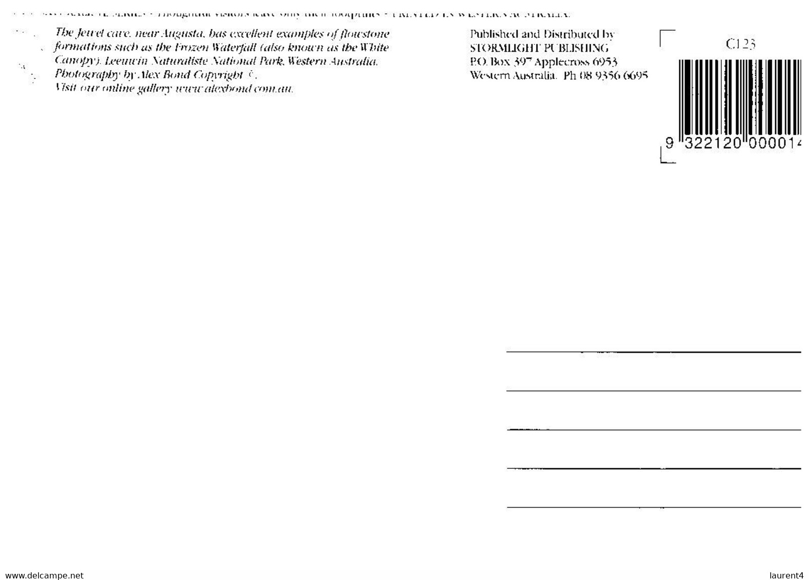 (PP 6) Australia - WA - Jewel Cave (card Seem To Have Been Shorten Slightly) - Sonstige & Ohne Zuordnung