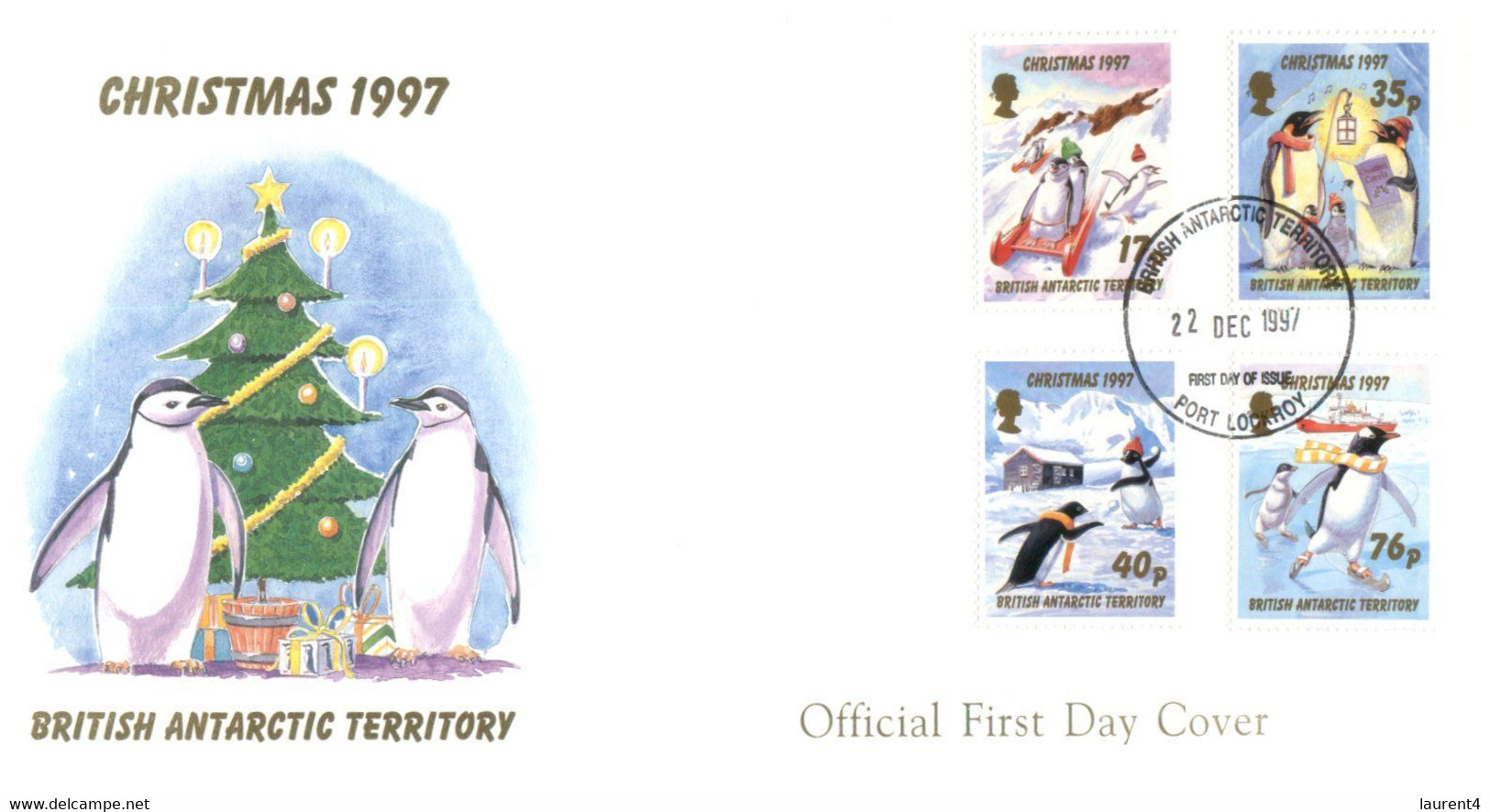 (PP 7) British Antarctic Territory FDC - Christmas 1997 - FDC