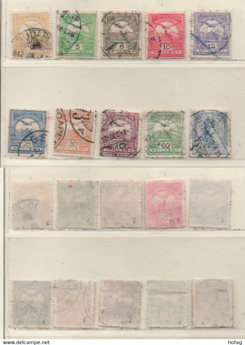 Ungarn 1909 MiNr.  92Y; 94y-97y; 100Y-104y; 106Y Turul Und Stephanskrone WZ 6 Gestempelt; Hungary Used - Autres & Non Classés