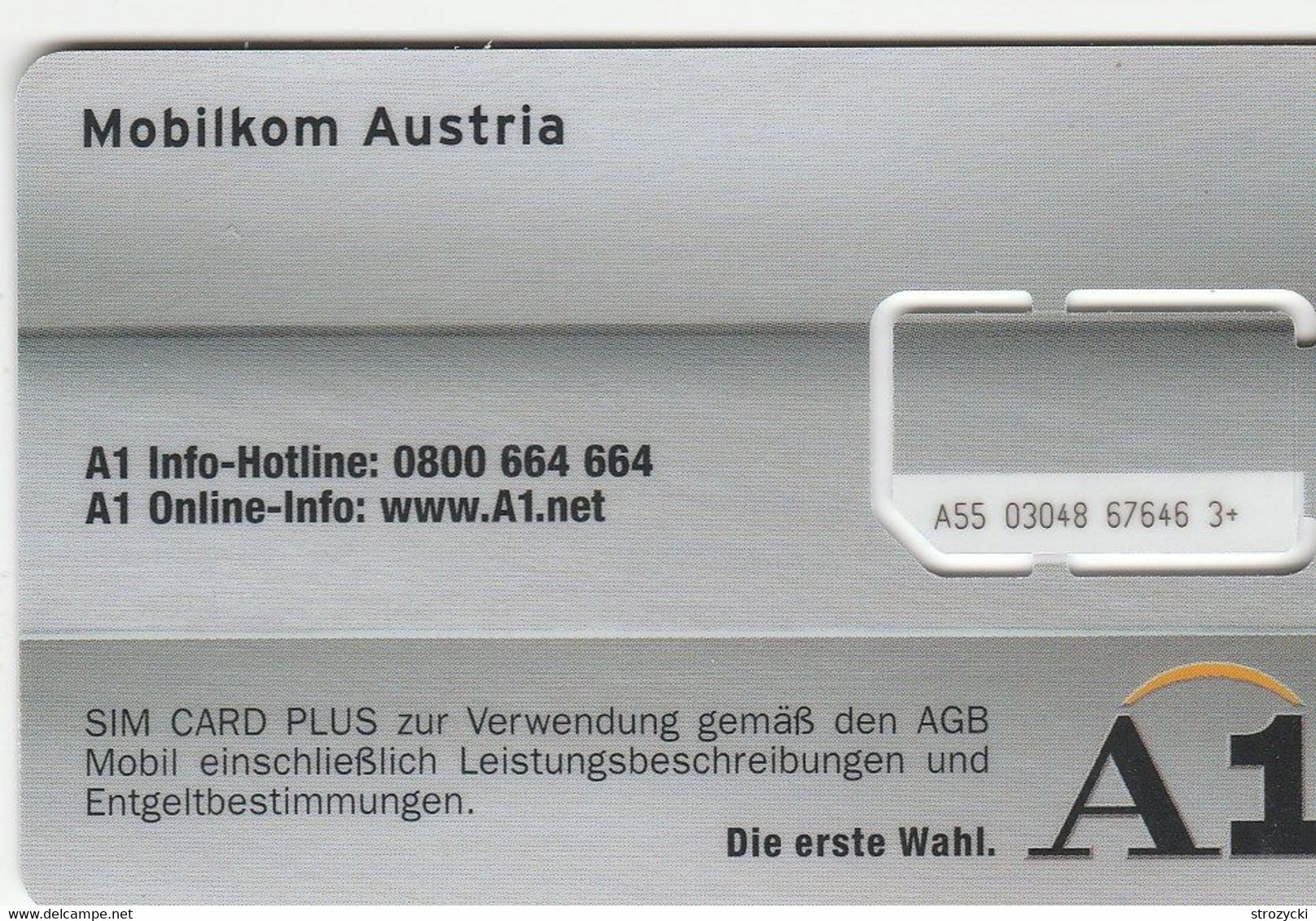 Austria - Mobilkom - SIM CARD PLUS - GSM SIM  - Mint - Oesterreich