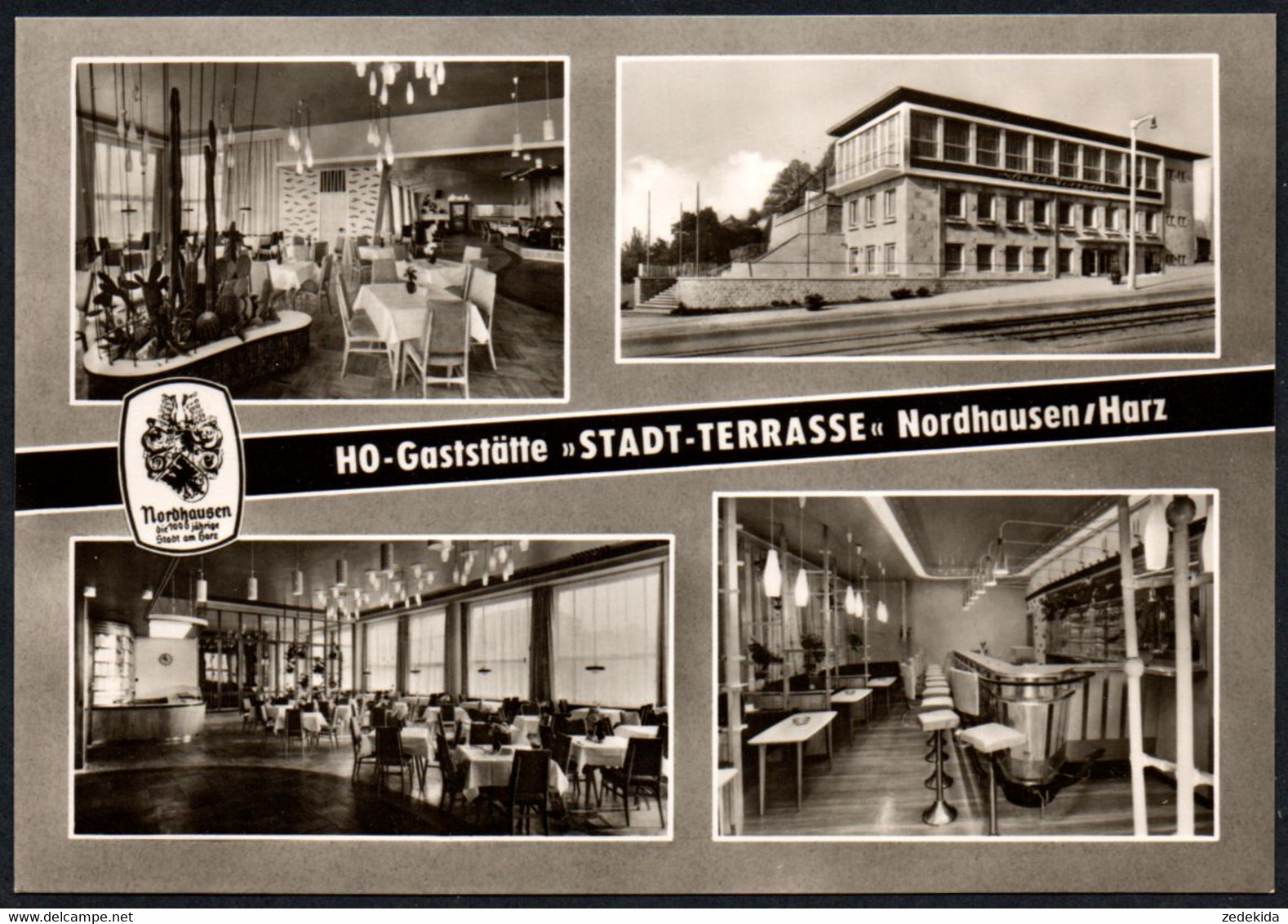 F0908 - TOP Nordhausen - HO Gaststätte Stadt Terrasse Innenansicht MBK - Garloff - Nordhausen