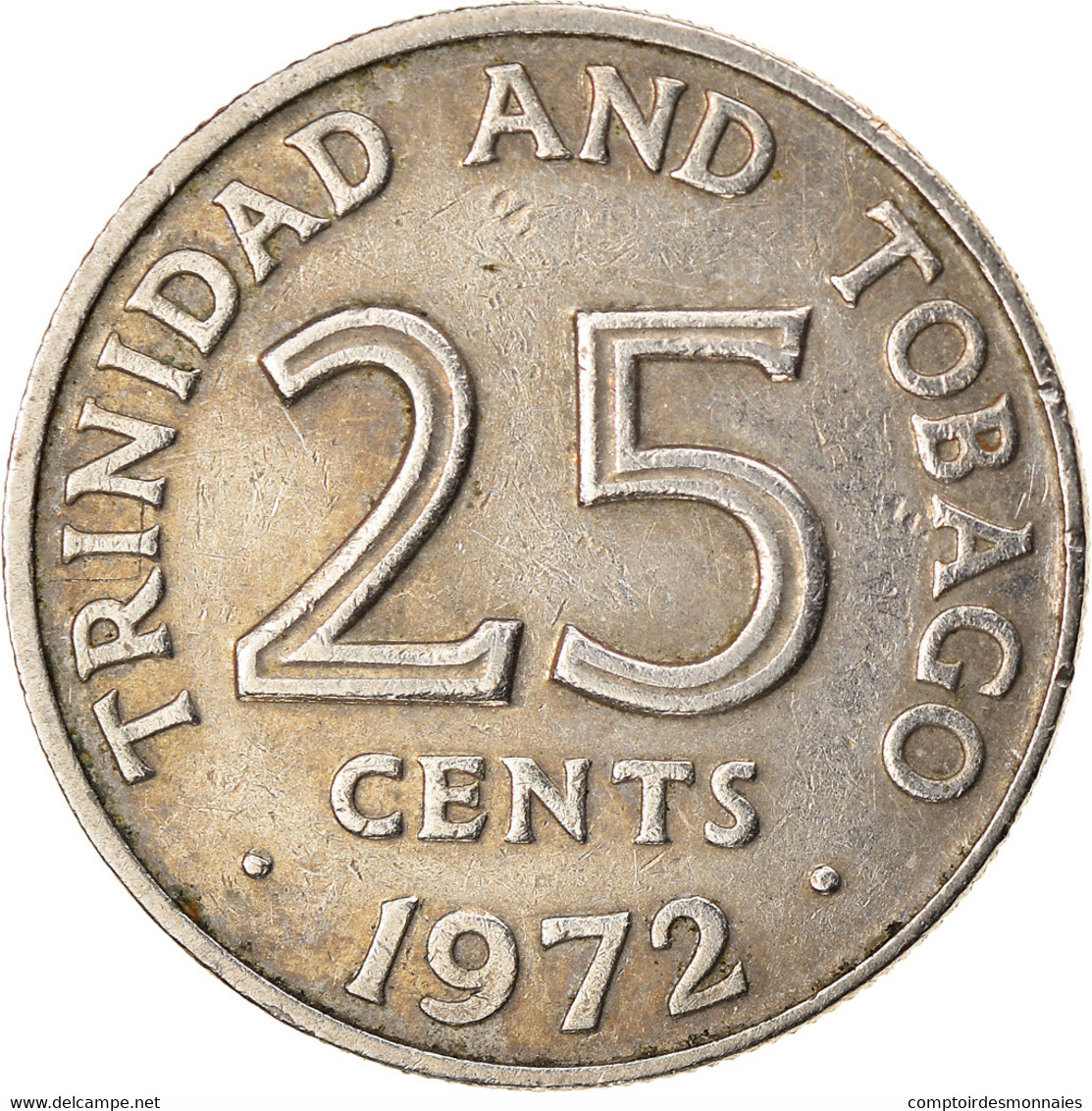 Monnaie, TRINIDAD & TOBAGO, 25 Cents, 1972, Franklin Mint, TTB, Copper-nickel - Trinidad & Tobago