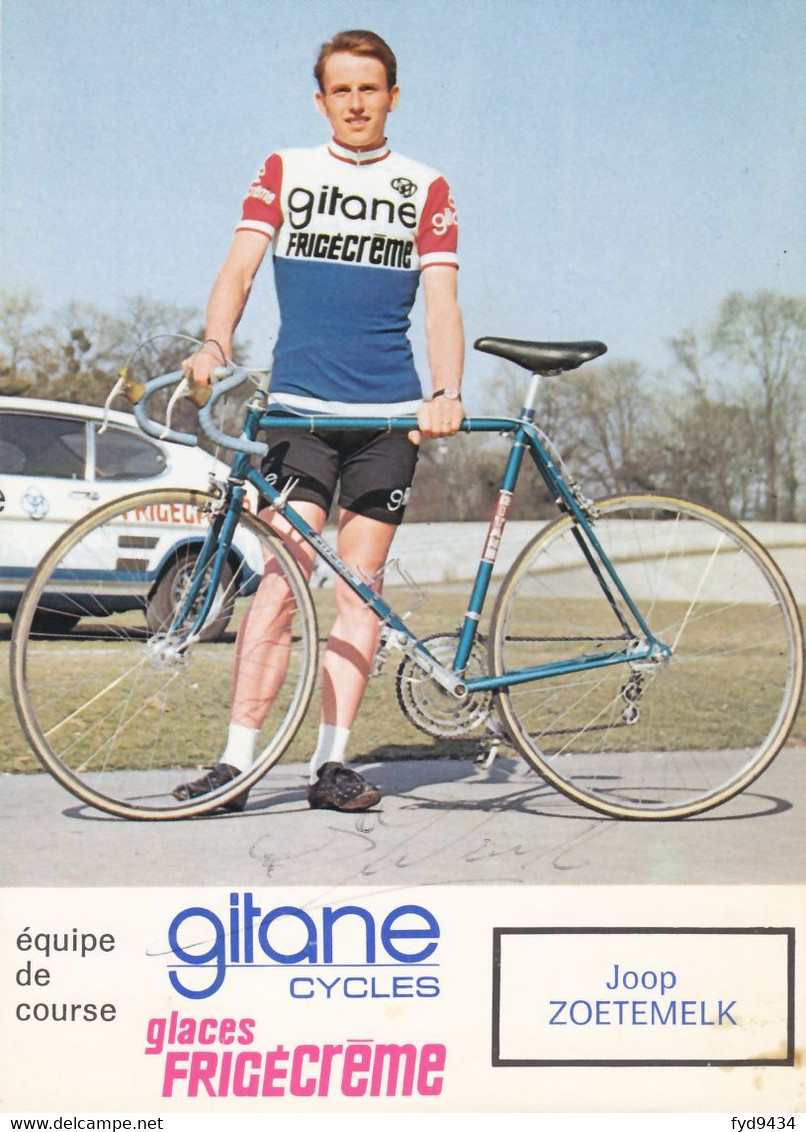 Carte - Joop Zoetemelk - Groupe Sportif Gitane Glaces Frigécrème ( Autographiée Peu Lisible ) - Cycling