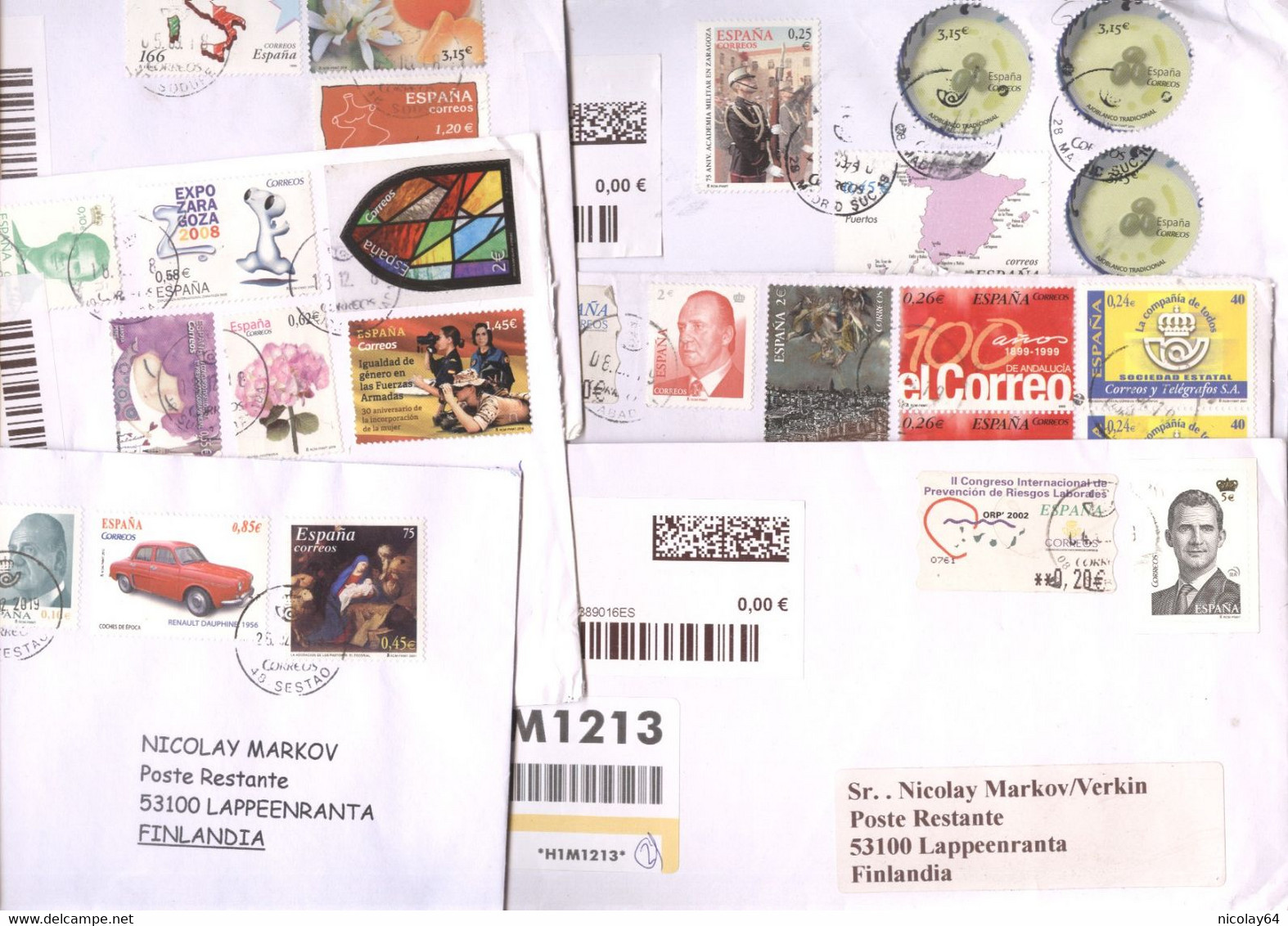 Spain 8 Covers, Lettre, Brief (7 Registered) - Lettres & Documents