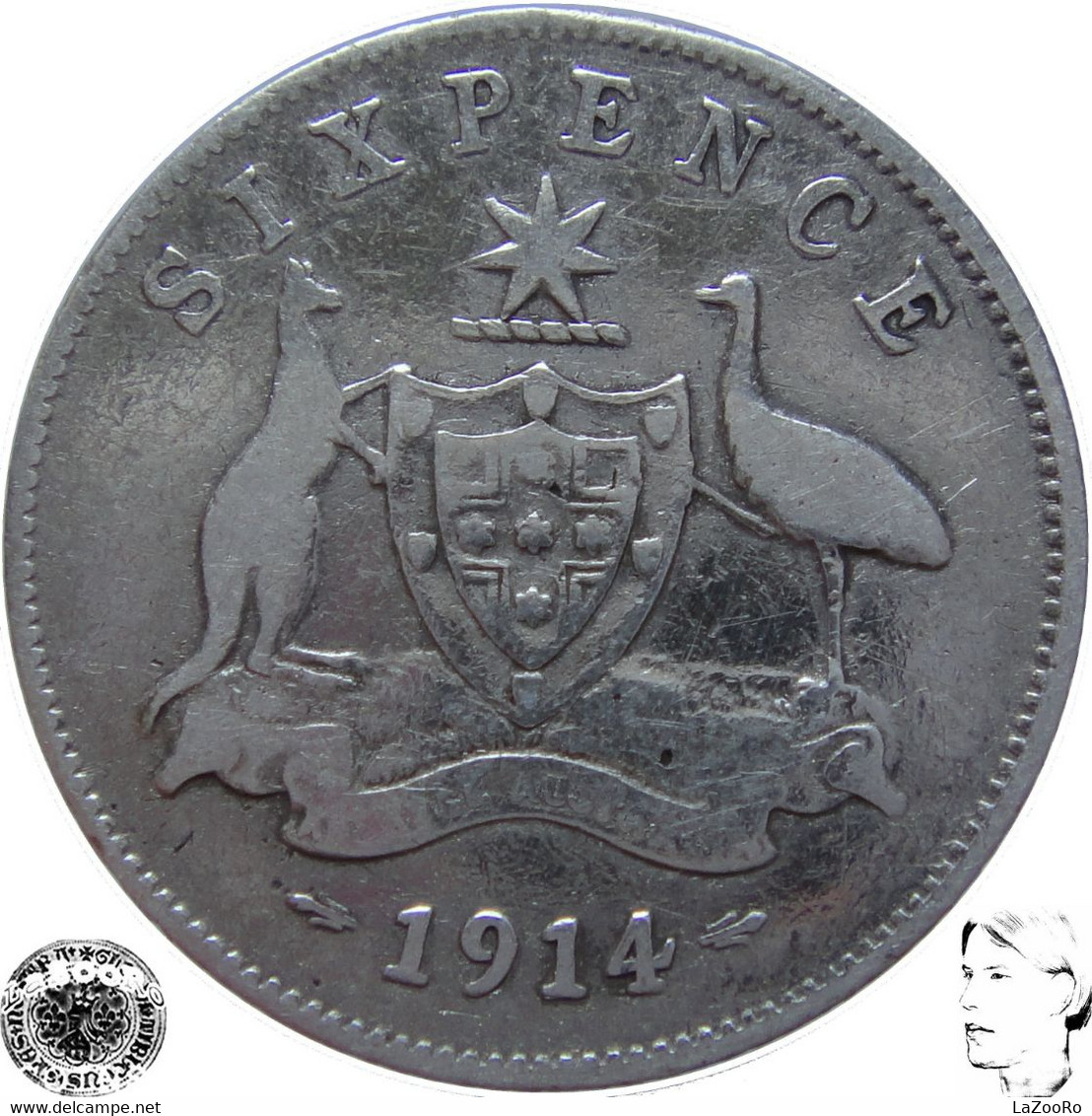 LaZooRo: Australia 6 Pence 1914 VF - Silver - Sixpence