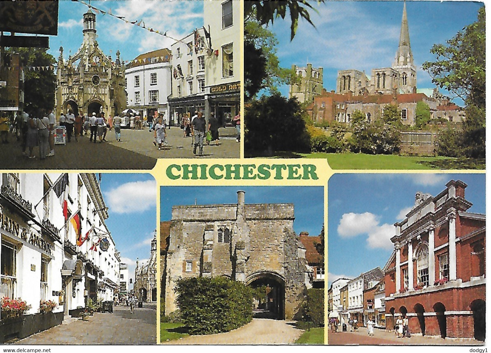 SCENES FROM CHICHESTER, SUSSEX, ENGLAND. USED POSTCARD  As3 - Chichester
