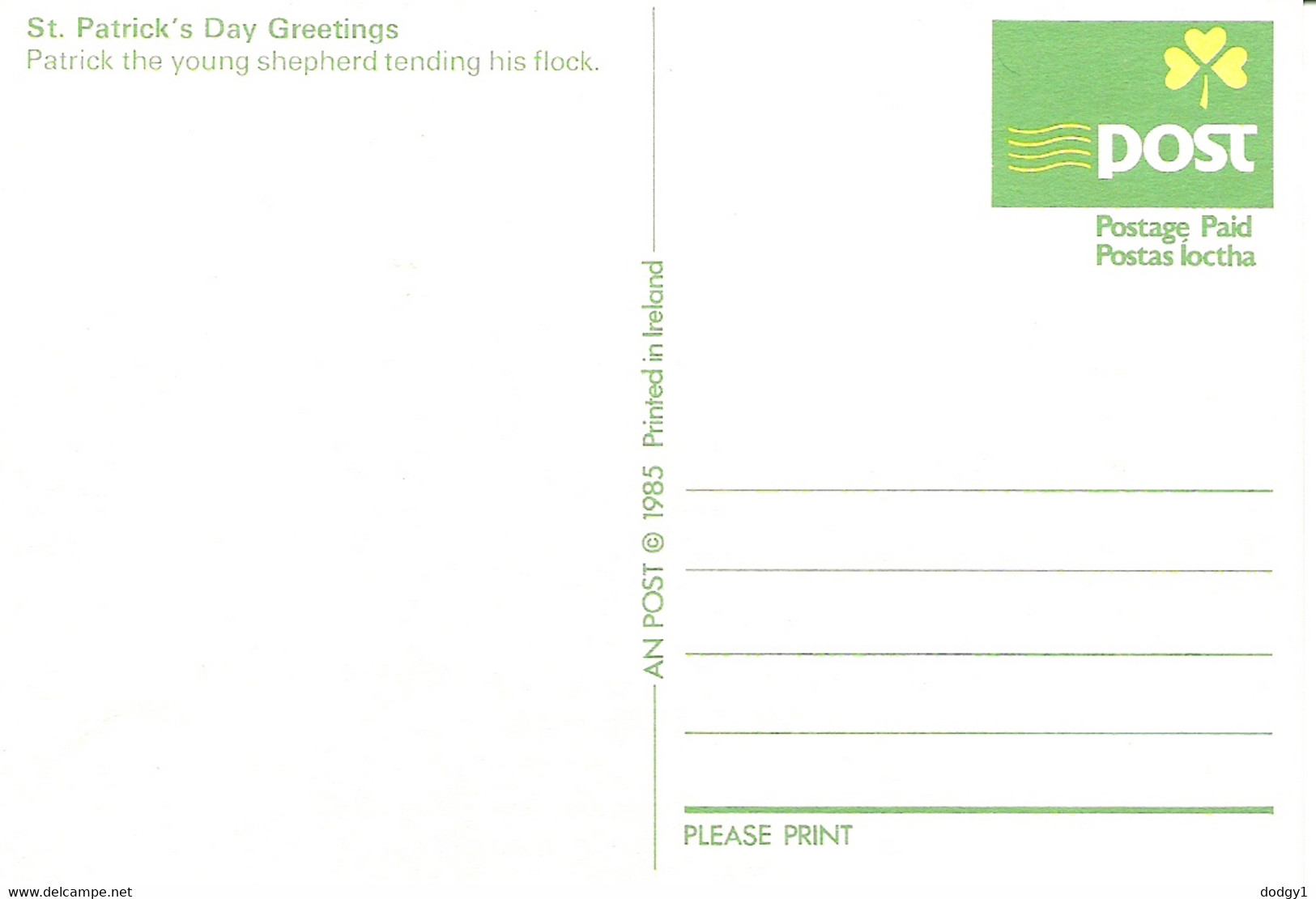 ST. PATRICKS DAY GREETING, IRELAND. UNUSED POSTCARD As8 - Saint-Patrick's Day