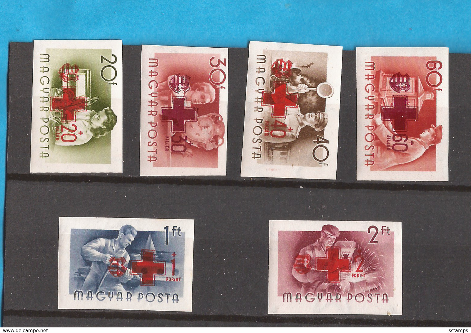 1-21 UNGS  UNGARN UNGHERIA  ROTES KREUZ FAHRLEITER IMPERFORATE !! RRRR  EXCELLENT QUALITY FOR THE COLLECTION  MNH - Varietà & Curiosità