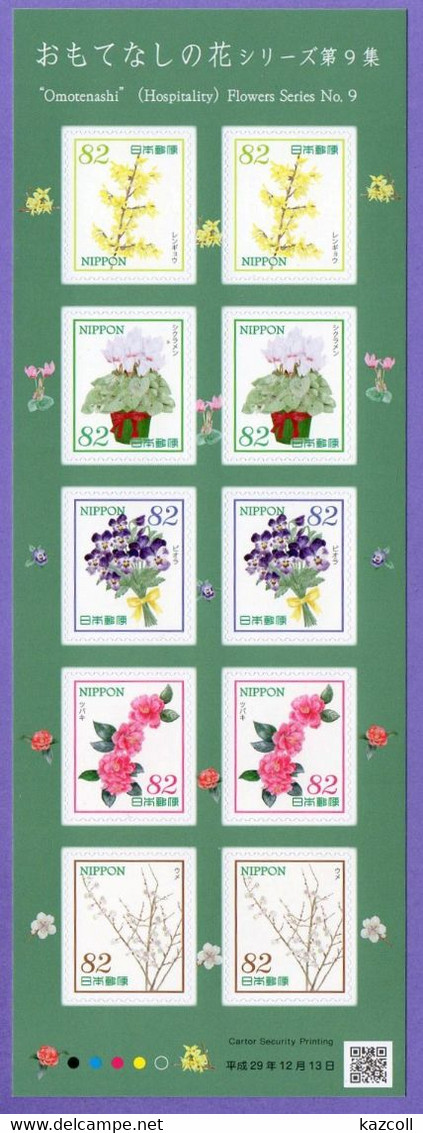 Japan 2017.  "Omotenashi" Flowers Series 9th. Sheets  Self - Adhesive Stamp. MNH - Unused Stamps