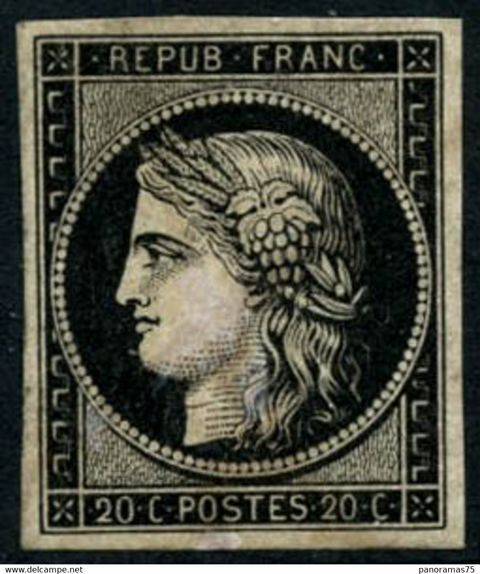 ** N°3a 20c Noir S/blanc - TB - 1849-1850 Ceres