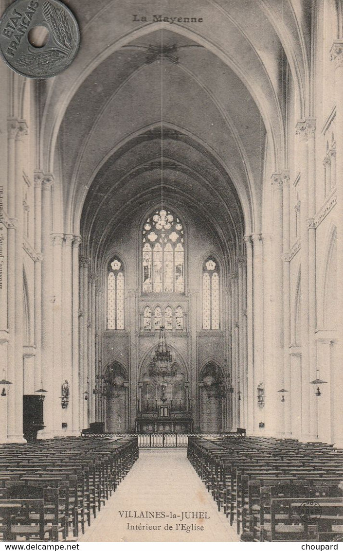 53 - Carte Postale Ancienne De    VILLAINES LA JUHEL   Intérieur De L'Eglise - Villaines La Juhel