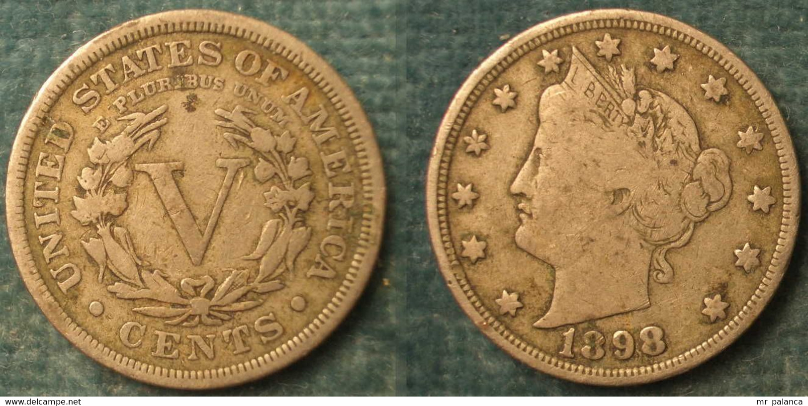 M_p> Stati Uniti 5 ( FIVE ) Cents 1898 - 1883-1913: Liberty (Liberté)